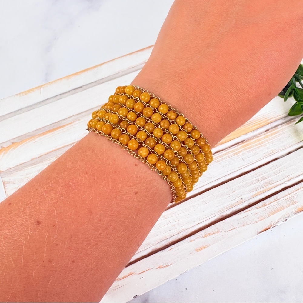 Nakamol Gold and Yellow Beaded Bracelet
